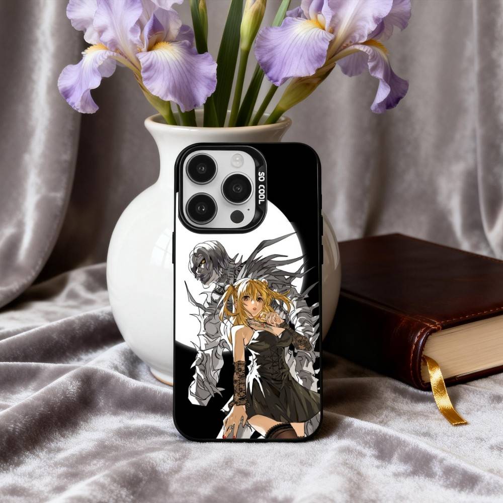 M-Misa D-Death-H N-Note-E Phone Case For iPhone17,16,15,14,13,12,11 Plus,Pro Max Black Candy Silver Plated Cover