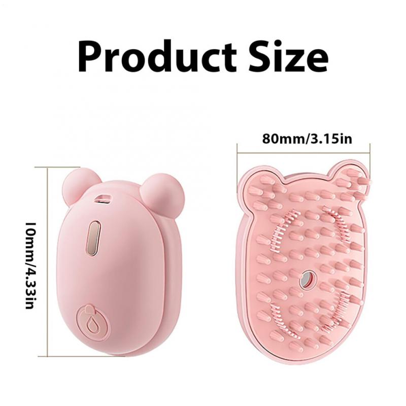 Dog Steam Brush, Rechargeable, Double Comb, Electric Grooming Tool, Portable for Long-Haired Pets, Anti-Static
