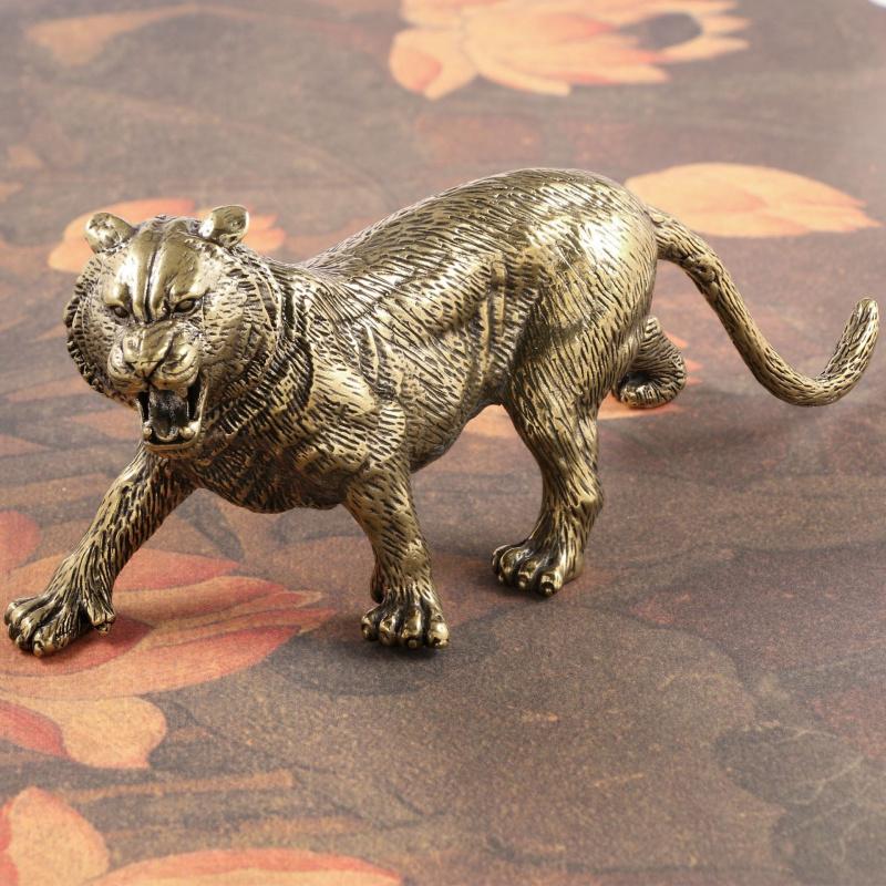 Zodiac Vintage Messing Ornament Neuer Chinesischer Stil Nationaler Trend Dominanter Großer Tiger Tee Haustier Dekoration