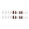 1 Set Almond Press on Nail Acrylic Nail Accesories with Bows and Dot Designs Stick on Nail Valentine's Day Nail Art