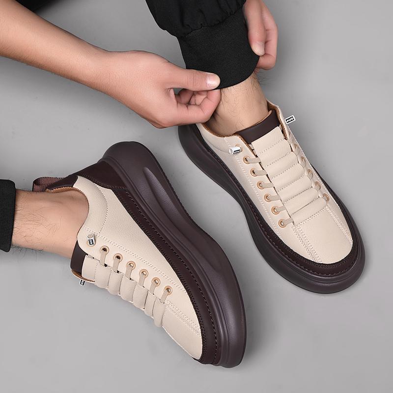 Neue Mode Herren Sneaker Komfort Leichtgewicht Lässige Lederschuhe Outdoor Skate Schuhe Dicke Sohle Herren Vulkanisierte Schuhe