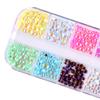 1 Set Round Nail Art Rhinestone Kit 12 Grids Assorted Size Decoration Fake Gems