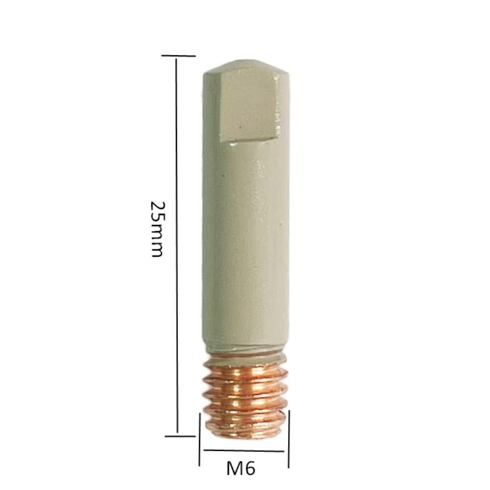 5Pcs 25mm M6 Welding Contact Tips 0.8/1.0/1.2mm Welding Tool Parts MIG Nozzle Tip for MB-15AK 14AK
