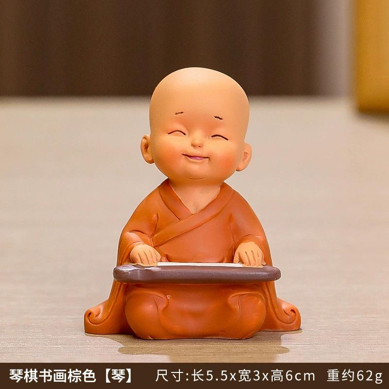 Little Monk Figurine Mini Monk Statue Cute Buddha Statue Adorable Baby Little Monk Decoration Creative Little Ornament