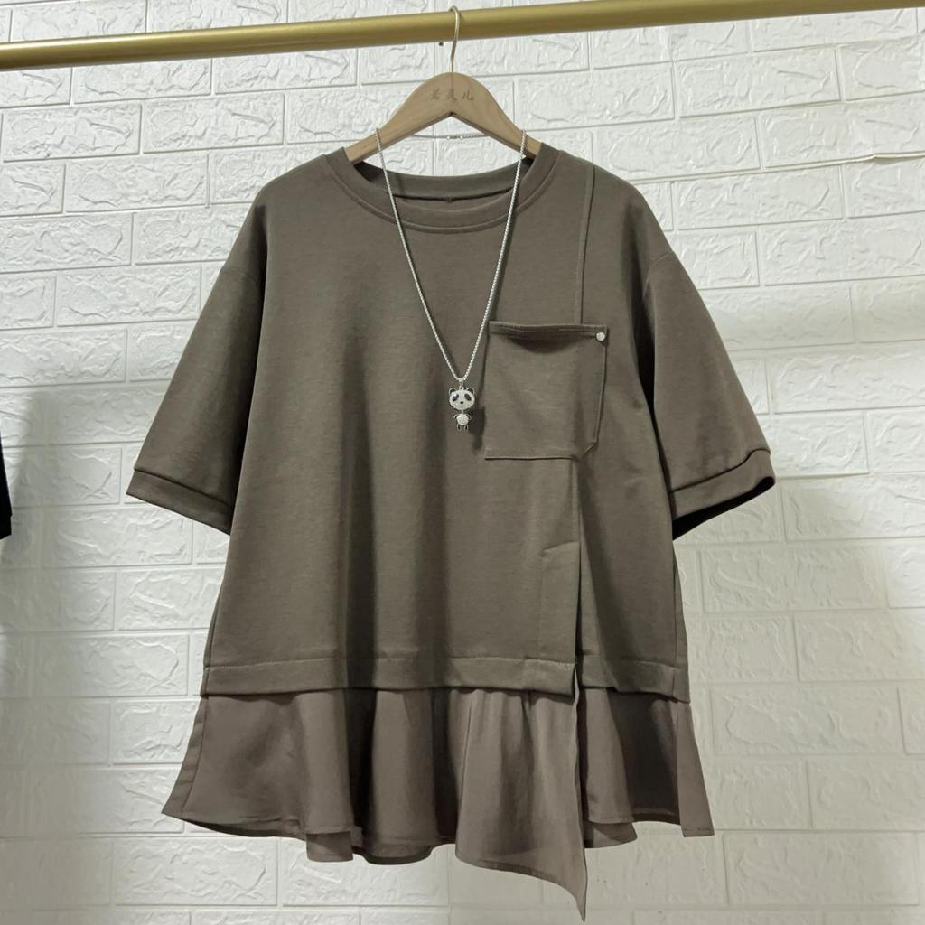 Plus Size Women Summer Loose T-shirts Korean Style Oversized Short Sleeve Casual Tops