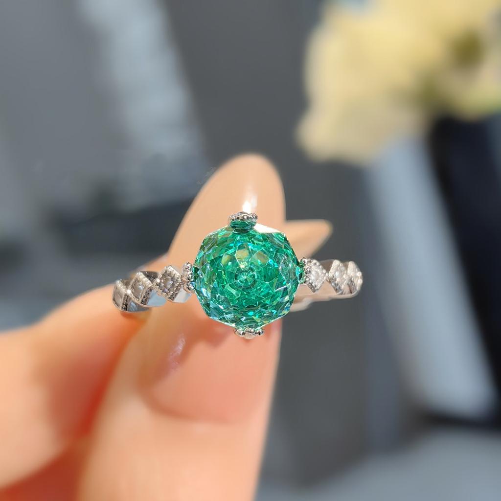 Octagonal Millennium Rose Cut Colorful Pink Diamond Pendant Set High Carbon Diamond Paraiba Ring Earrings