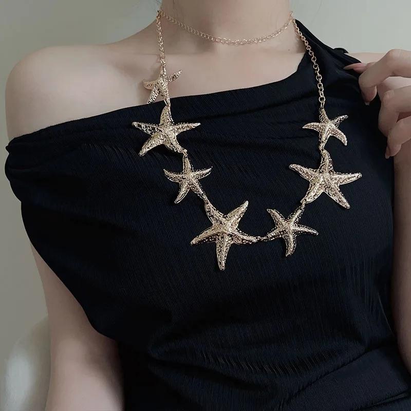 Gold Silver Color Starfish Chain Waist Chain for Woman Girl Fashion Summer Beach Party Jewelry Accessories Mother's Day Gift