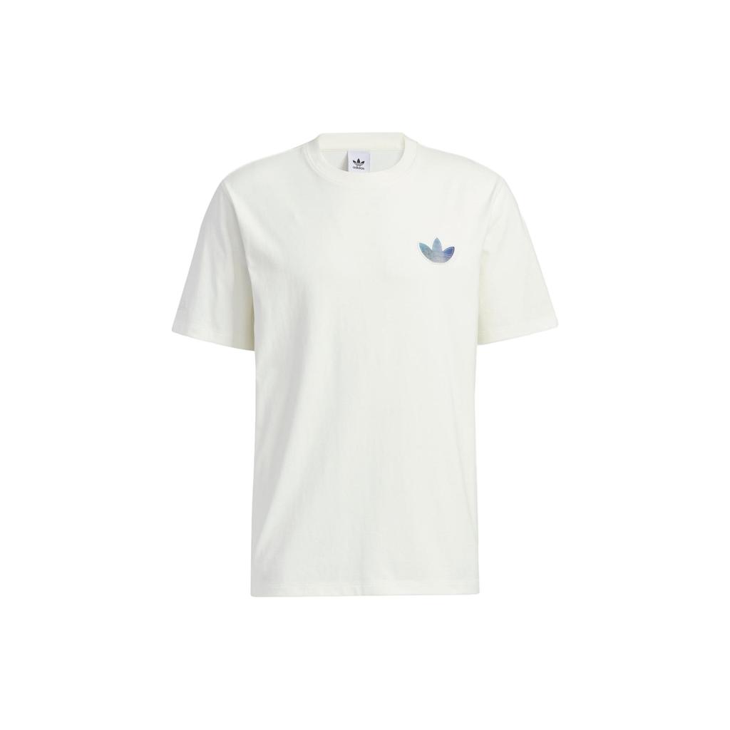 Adidas Originals Gradient Logo Print Sports Short Sleeve T-Shirt Men Tops Han-Jade-White IK8683