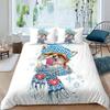 Watercolor Dog Bedding Set Cute Happy Colorful Puppy Duvet Cover Cartoon Bedding Decoration Queen for Women Children Girls Gift