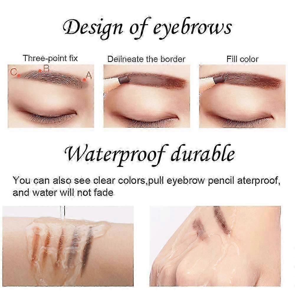 Eyebrow Pencil Longlasting Waterproof Durable Automaric Liner Eyebrow 3 Colors to Choose (gray)