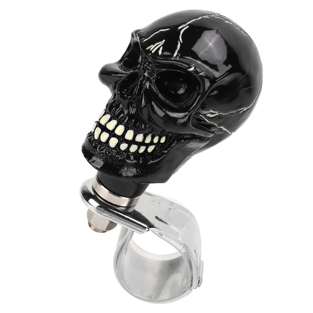 Skull Shape Steering Wheel Knob 3cm Diameter Resin Turn Knob Spinner Booster for Cars Trucks Tractors Boats Black