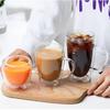 Yousheng Double Wall Glass Tumbler with Handle Heat-Resistant Insulated Glass Mugs for Coffee Tea Milk 12oz Transparent Drink Cup for Home Office Use