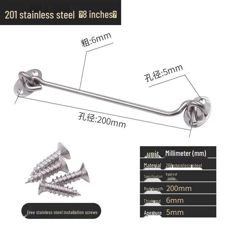 Black Stainless Steel Wind Stay Hook for Windows and Doors