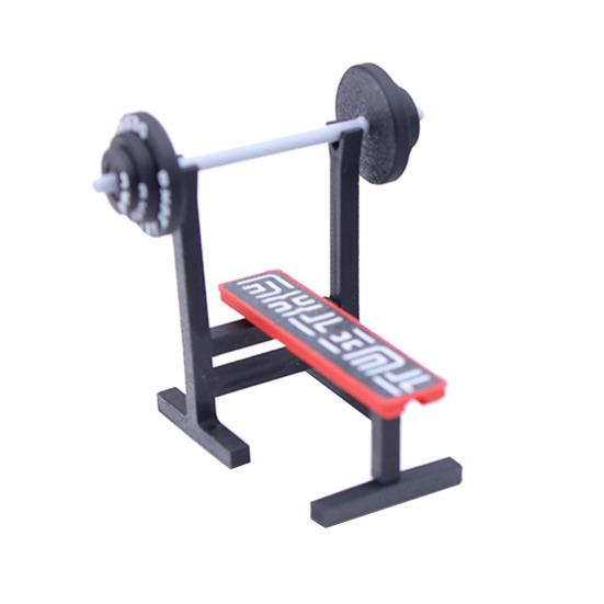Miniaturowy Sprzęt Fitness Mini Bieżnia Maszyna do Biegania Ławka do Wyciskania Sztanga Zabawka Miniaturowy Model Sprzętu Siłowni Akcesoria do Dekoracji Domku dla Lalek 1/12