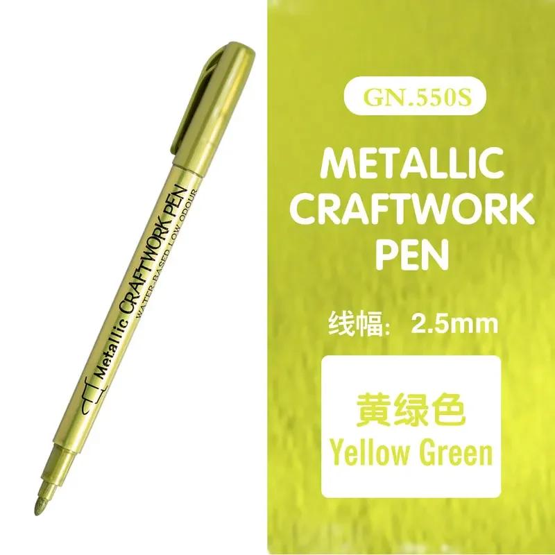 Double Tip Metallic Gold Silver Marker Pen Permanent Art Marker Crafts DIY Painting Pens Card Making Stationery Art Supplies