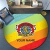 Custom Name Bayer Leverkusen Round Area Rug,Carpet Rug for Living Room Bedroom Sofa Playroom Decor,Non-slip Floor Mat