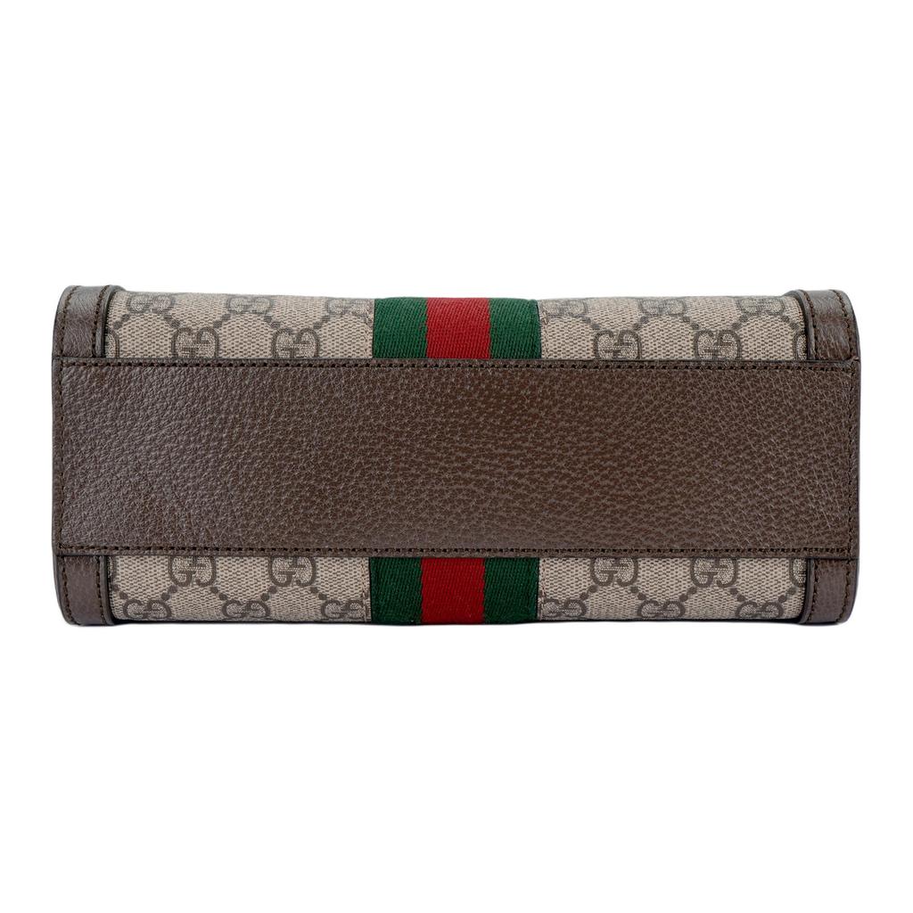 Gucci Ophidia Logo Streifen Web-Tragetasche Unisex Tote Ebenholz Braun 547551-K05NB-8745