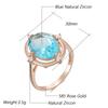 Simple Romantic Blue Natural Zircon Bridal Wedding Rings Luxury  Rose Gold Color Daily Fine Jewelry Women For Gift