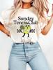 T-shirt Retro Sunday Tennis Club Comfort Colors, Maglietta da Tennis per Donna