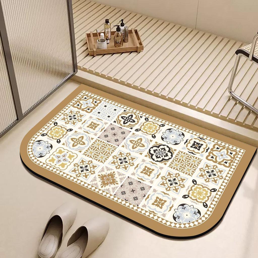 Soft diatomaceous earth absorbent floor mat, bathroom door mat, anti fouling and anti slip foot mat, kitchen quick drying