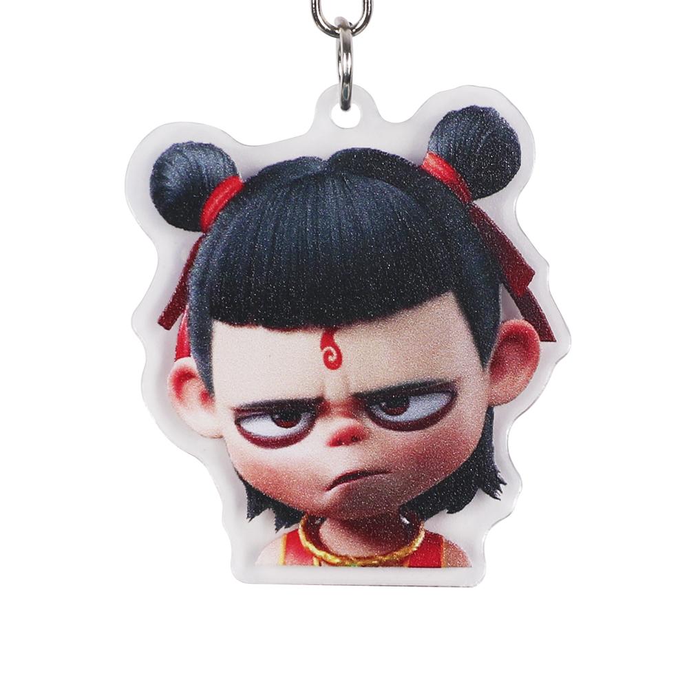 Nezha Schlüsselanhänger Figur Spielzeug Ao Bing Anhänger für Männer Frauen Rucksack Lustiger Anhänger Schlüsselanhänger
