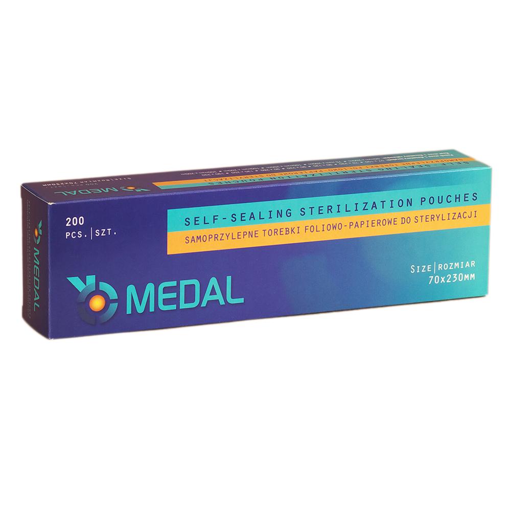 Self-Adhesive Sterilization Bags 70mm X 230mm Flat, Paper-Foil 200pcs