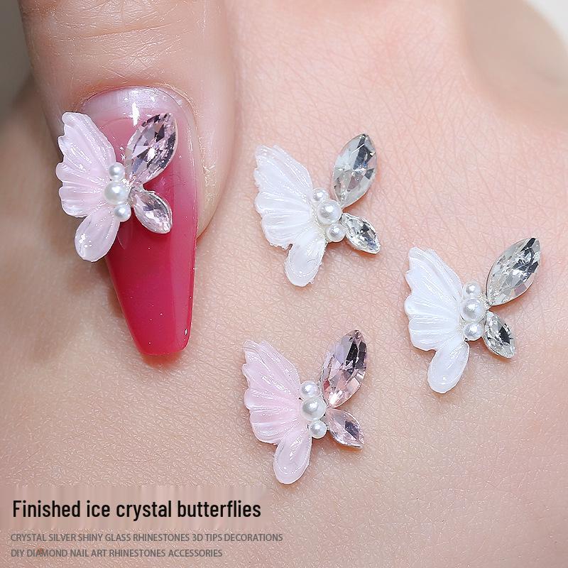 

Xiaohongshu Crystal Butterfly Alloy Nail Art with Marquis-Cut Diamond