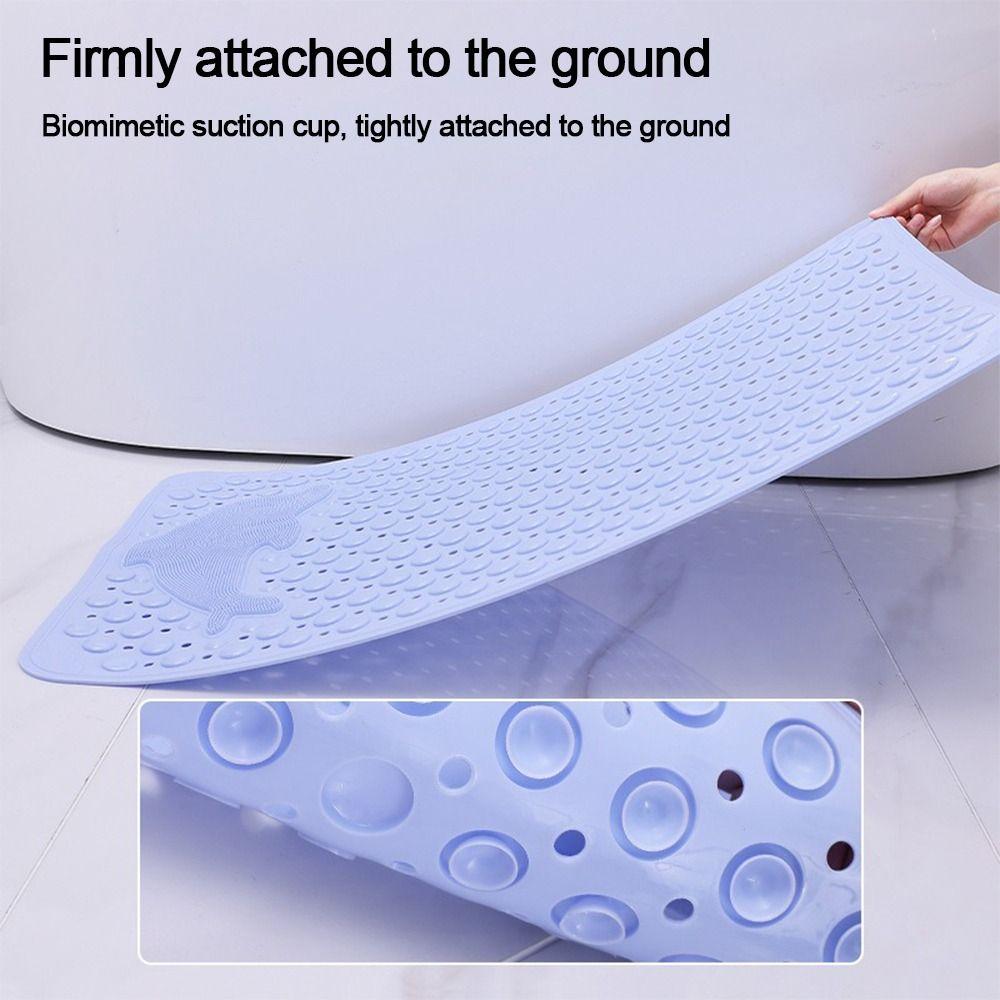 

Water Absorption Bath Mat Silicone Carpets Durable Doormat Bathtub Light Blue