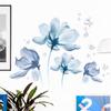 3D Blue Romantic Flower Wall Sticker Removable Self Adhesive Wallpaper for Bedroom Home Decor Decorative Background
