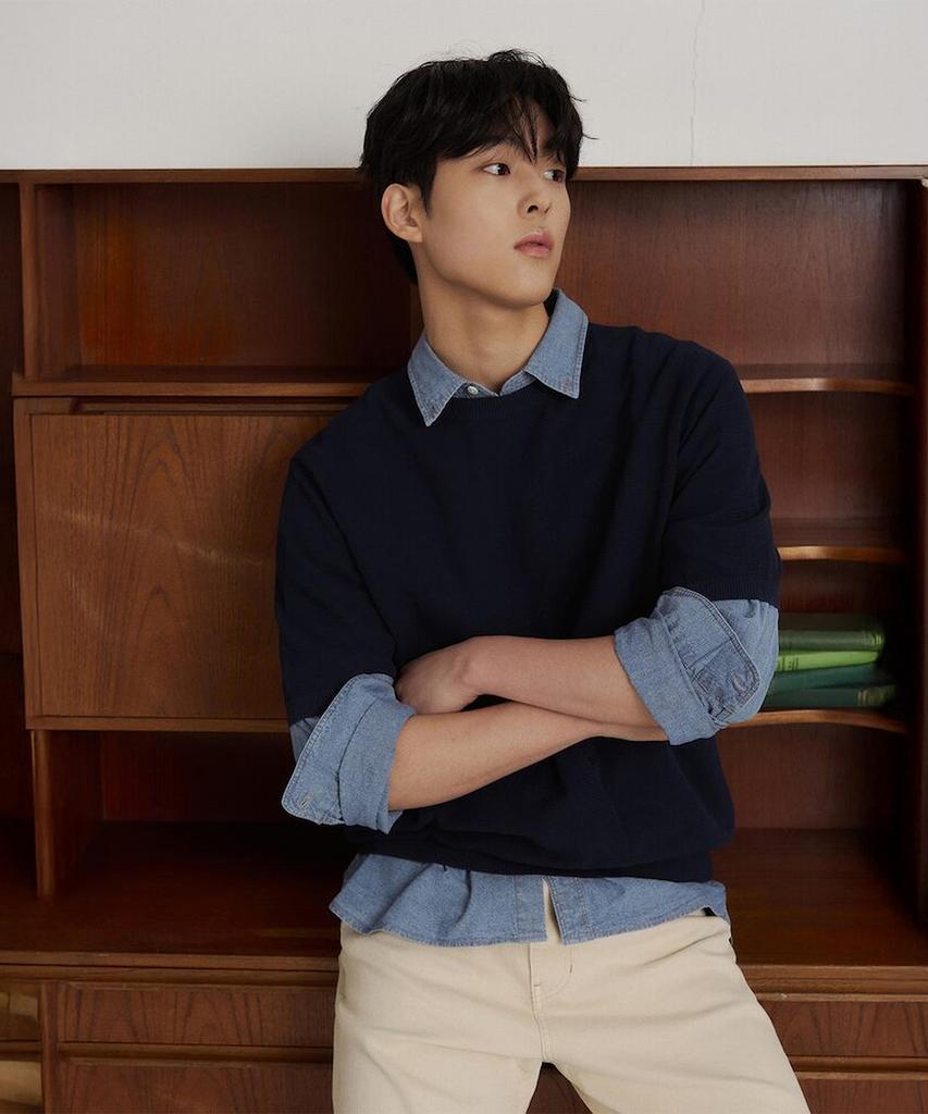 Binpolmen Cotton Round Knit Navy