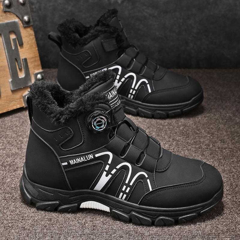 

Модные черные мужские мотоциклетные ботинки, повседневные ботинки на платформе для работы, мужская уличная обувь для байкеров, мужские кожаные ботильоны 48 чёрный