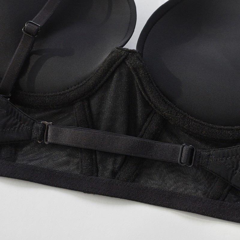 French U-shaped smooth-faced seamless girls' underwear, sexy invisible beauty back, neck-hanging bra, small breasts show big gathering bra