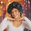 Grandma Costume Accessories Set with Wig, Glasses with Chain, Hairnet, Necklace, Bracelet and Earrings