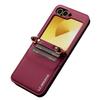 LC.IMEEKE for Samsung Galaxy Z Flip7 FE 5G/Z Flip6 5G Case Leather+PC Phone Cover with Straps Card Slots