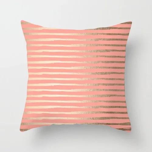 Pink Marble Geometric Series Pillowcase Home Fabric Craft Sofa Back Cushion Cushion Cover Living Room Pillow