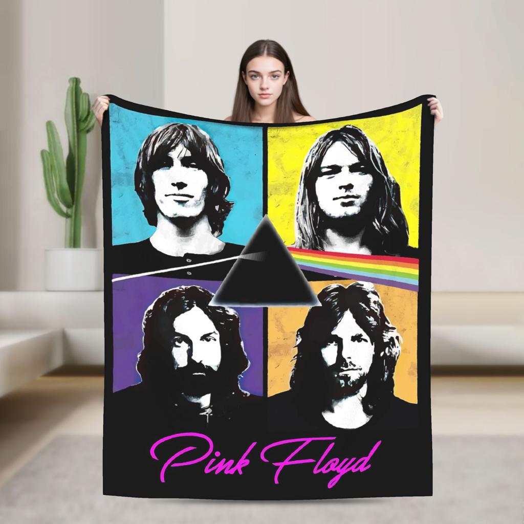 Flannel Blankets Warm Soft Throw Blanket for Couch Bed Camping Floyded Rock Me Pinks Bedspread Sofa Bed Cover