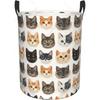 Cute Cat Face A Print Laundry Basket, Laundry Hamper For Bedroom Apartment College Dorm Room Dirty Clothes Hamper Fo