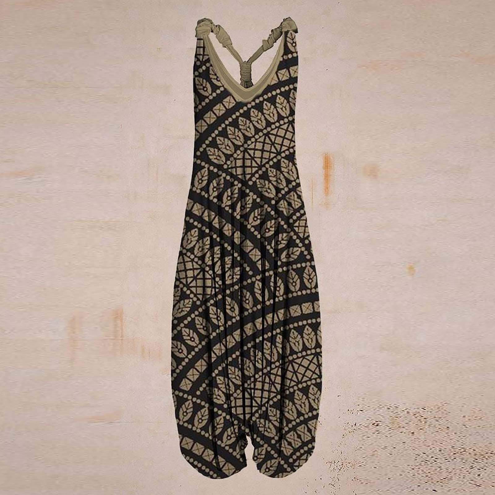 

Комбинезон Racerback на тонких бретелях, винтажный комбинезон с узором пейсли XXXL чёрный