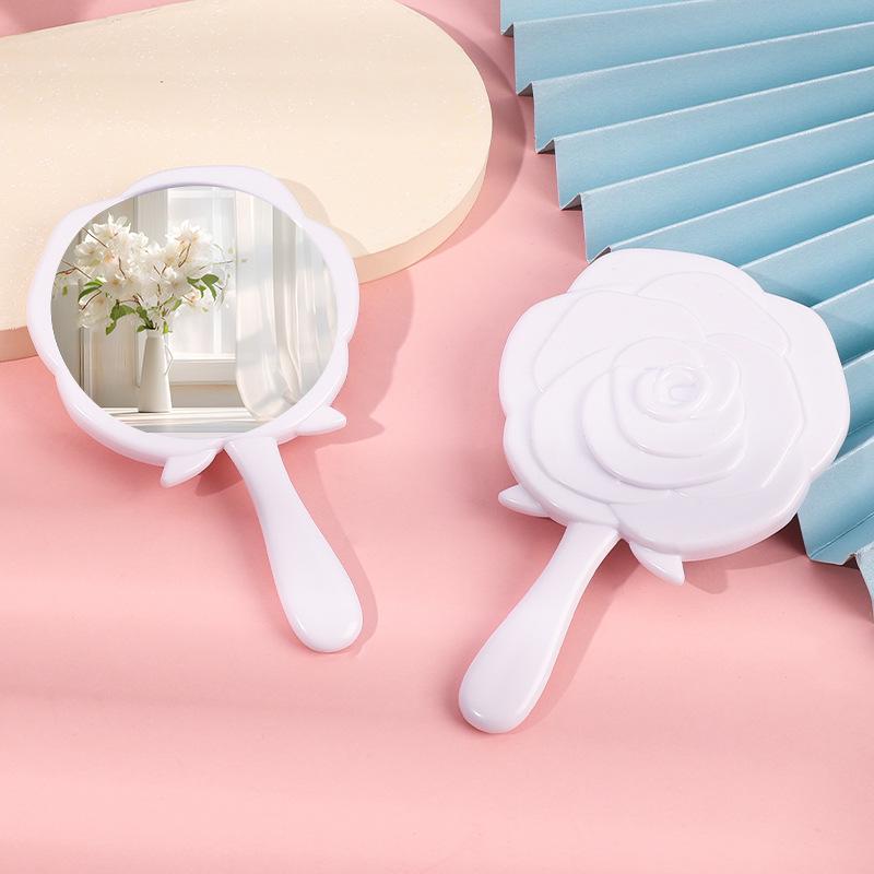 

Rose Mini Hand Mirror - Cute, Portable Makeup Accessory for Girls 8x13 cm жемчужина белый