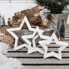 Christmas Decoration Props Ornaments Wooden Five-pointed Star Wall Star Pendant Festive Atmosphere Decoration