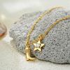 Tempusort 18K Gold Stainless Steel Zircon Necklace Western Cowboy Boots Engraved Vintage Pendant Accessories Jewelry