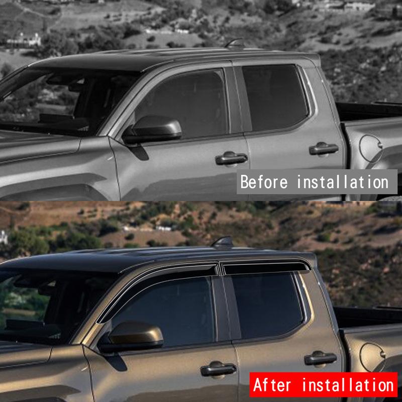 For Toyota Tacoma 2024 Car Window Rain Eyebrows Rain Proof Window Strips Tacoma 2024 Sunshade
