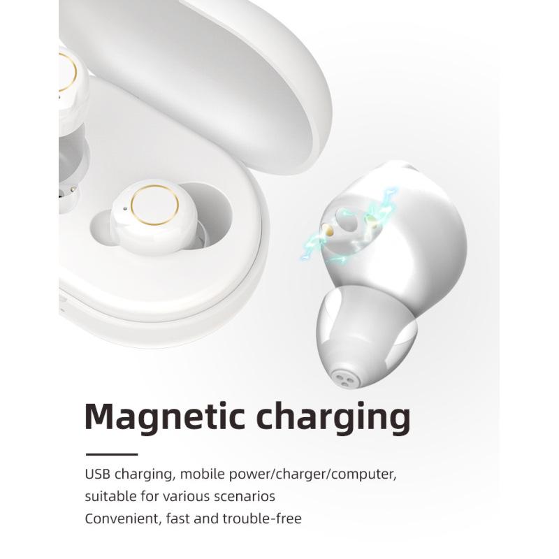 Compartiment de charge magnétique binaural, aide auditive sans fil, apparence Bluetooth, amplificateur de son, haut-parleur