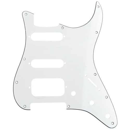 Musiclily Pro 11-Hole HSS Stratocaster Pickguard for American/Mexican Stratocaster Electric Guitars, Humbucker Mounting, Open Pickup, 2 Screws, 3-Ply