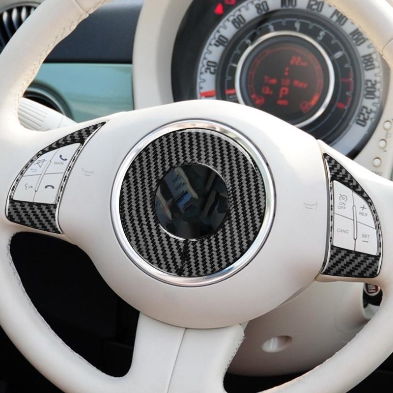 Stilvoller & Funktionaler Carbonfaser-Lenkradaufkleber Maßgeschneiderte Carbon-Lenkradfolie für 500 2012-2015
