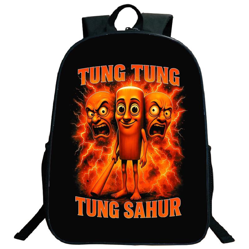 Tung Tung Tung Sahur Rucksack Italienischer Brainrot Cartoon Kinder Jungen Mädchen Studenten Schulrucksack Tralalero Tralala Teenager Umhängetasche