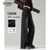 2026 Women's Spring Wide-Leg Black High-Waisted Jeans - Pear Shape Slimming Straight-Leg Pants