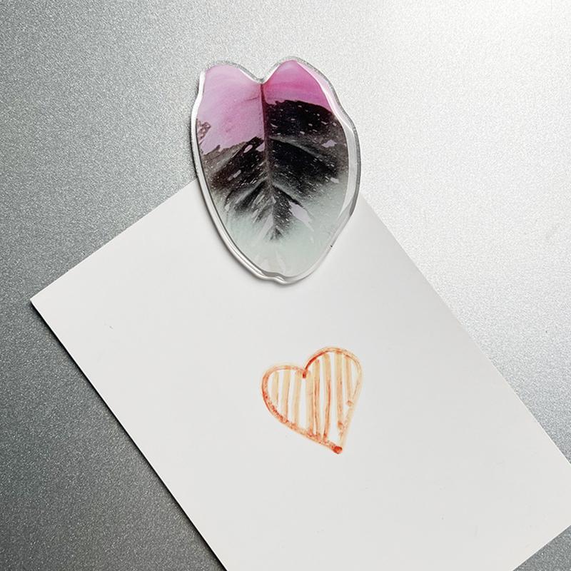 1 Stück Heimdeko Magnetischer Aufnäher Kühlschrankmagnete Tropisch Für Erinnerungen Kreative Simulationspflanze Blattförmig Acryl Tropfen