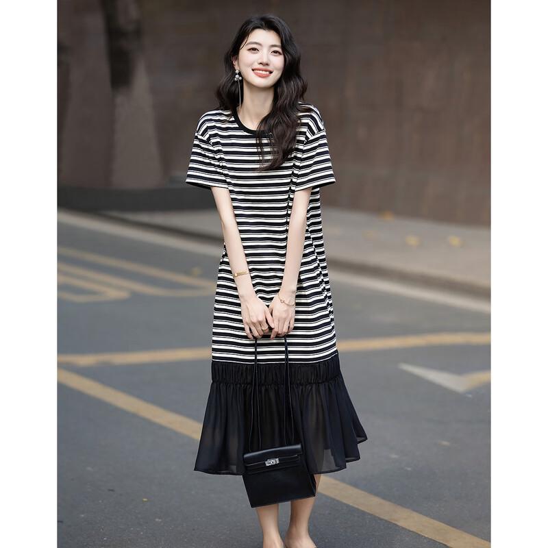 Demana Ribbed Shirred Wave Hem Midi Dress L