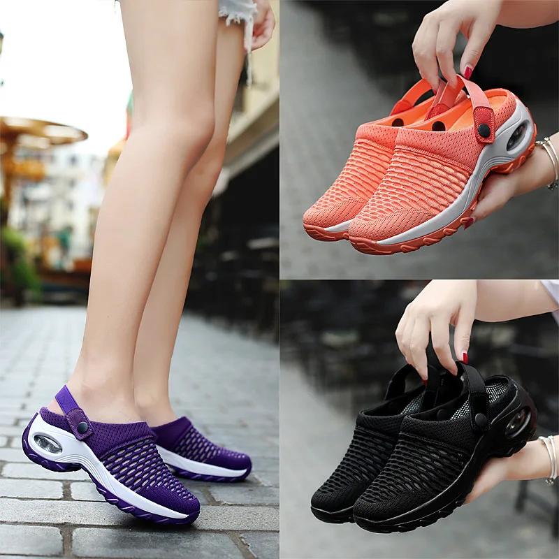 Ladies Summer Platform Sandals Women Mesh Sneakers Breathable Slip On Buckle Strap Female Beach  Outdoors Shoes Woman